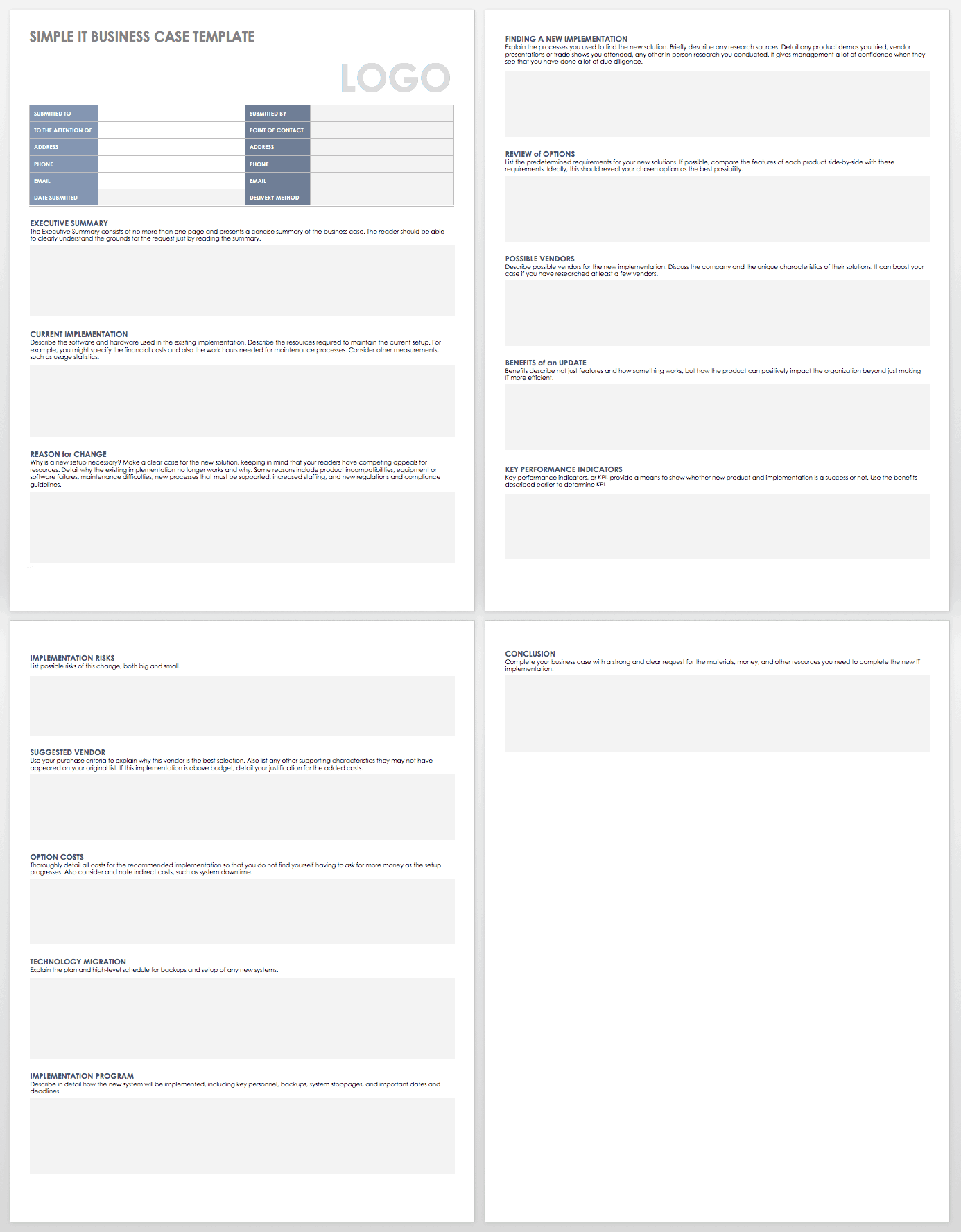 Product Development Business Case Template