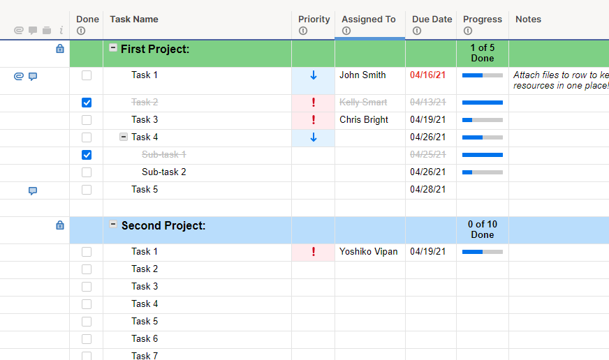 Project Plan Task List Template