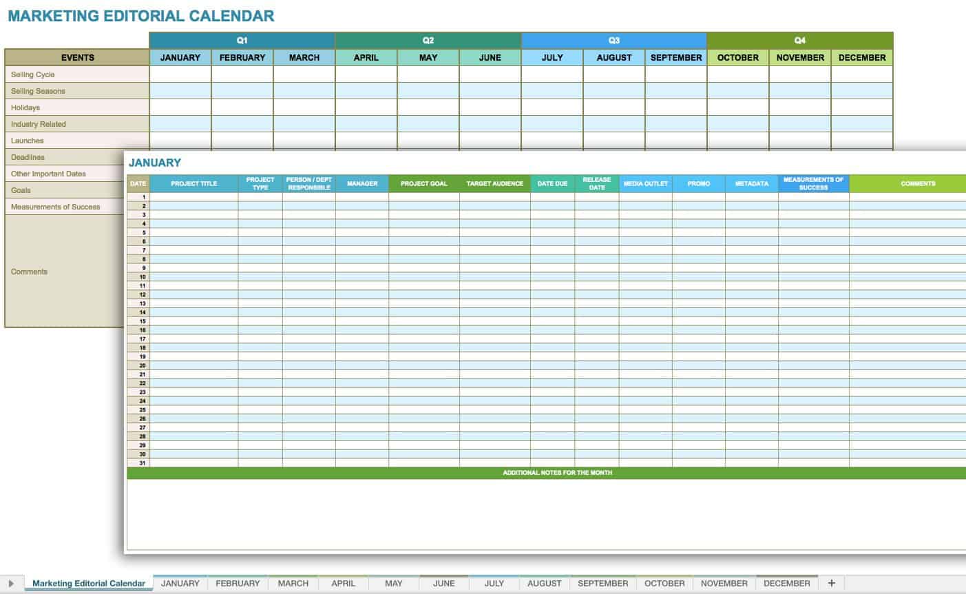 social media plan template excel