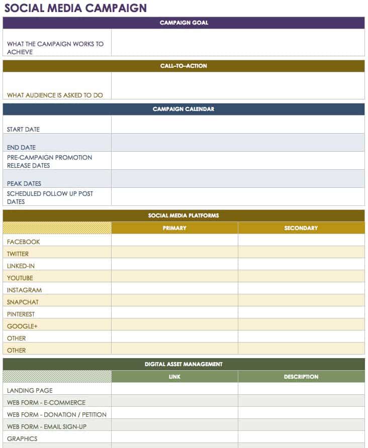 12 Free Social Media Templates Smartsheet