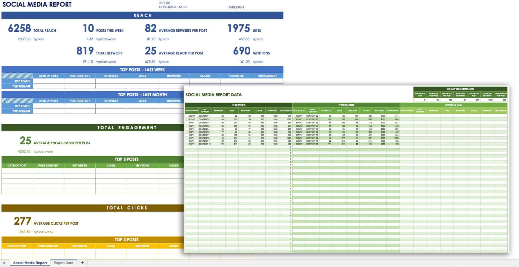 social media plan template excel