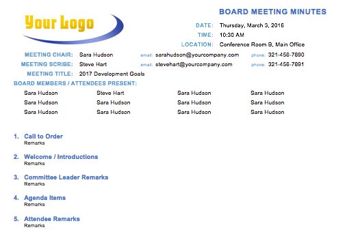 15 Board Meeting Minutes Templates Google Docs Pdf