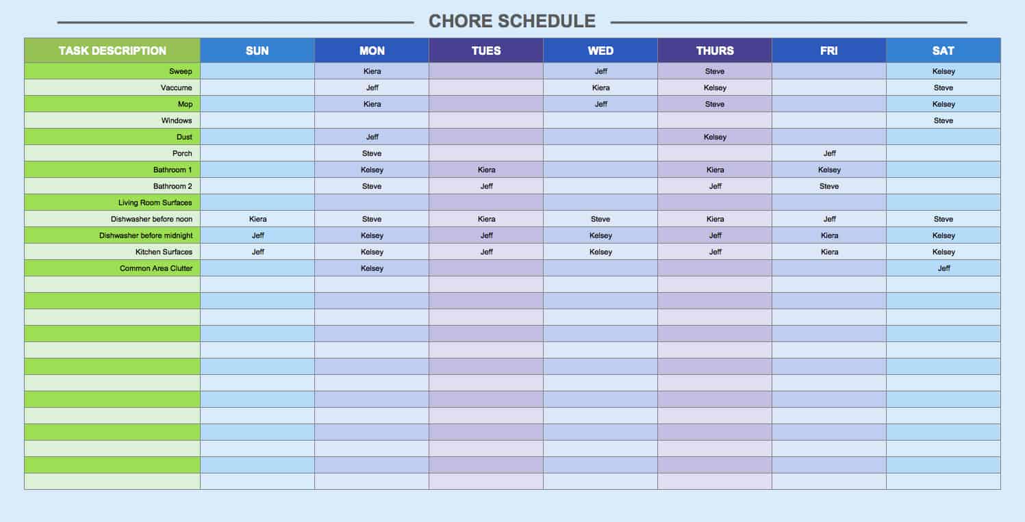 Free Weekly Schedule Templates For Excel Smartsheet