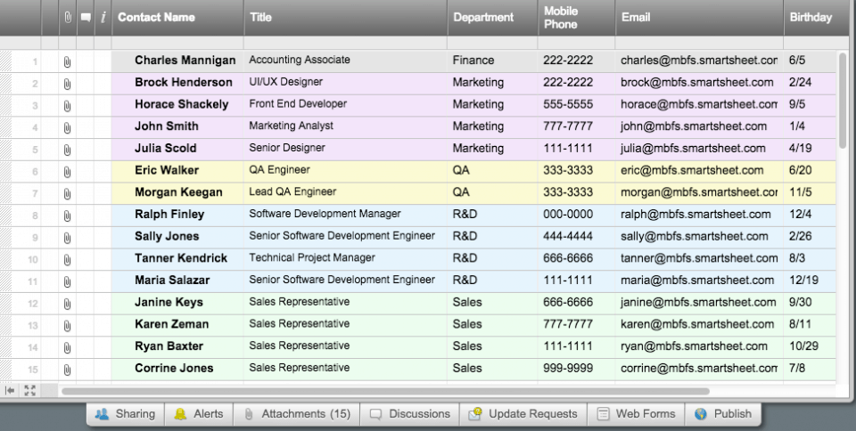 Smartsheet contact list 