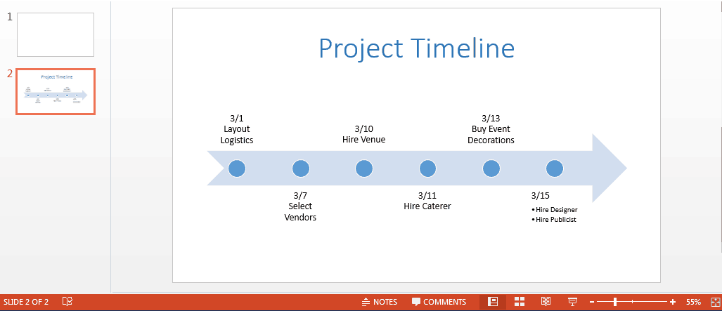 create a timeline on powerpoint