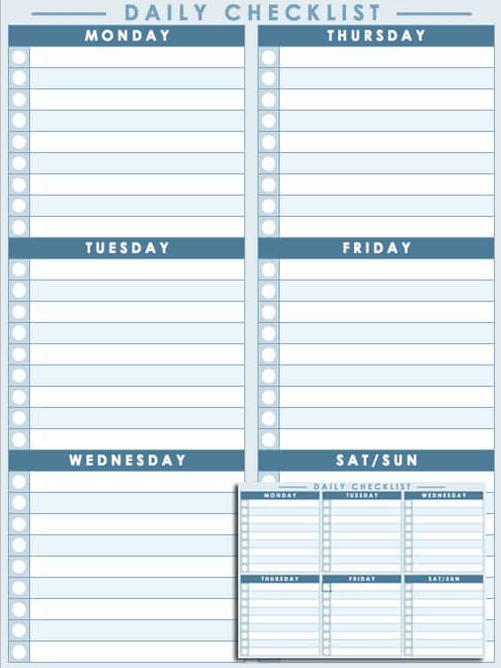 Monthly Calendar With Daily Checklist Example Calendar Printable Vrogue