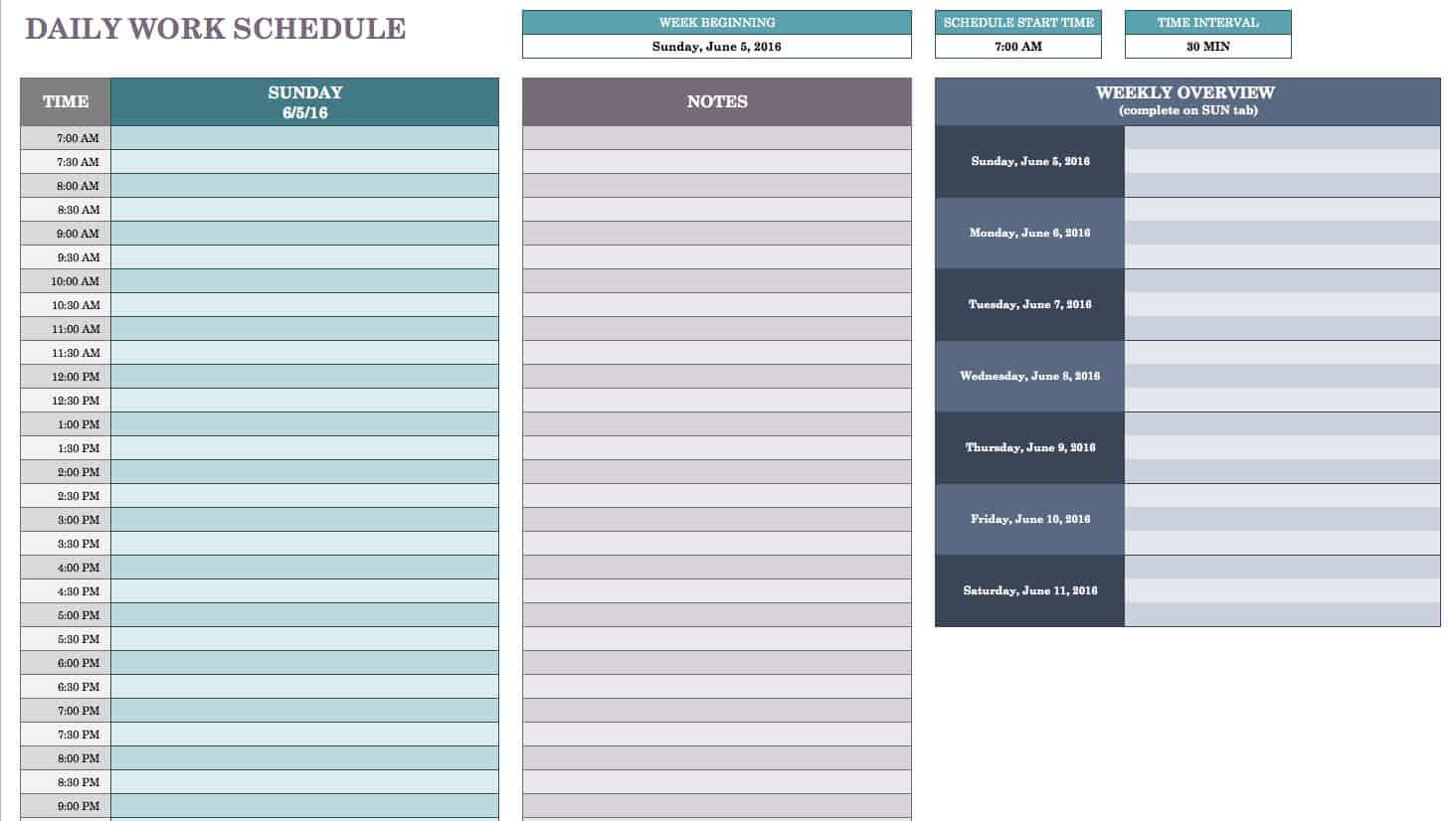 Free Daily Work Schedule Templates Smartsheet