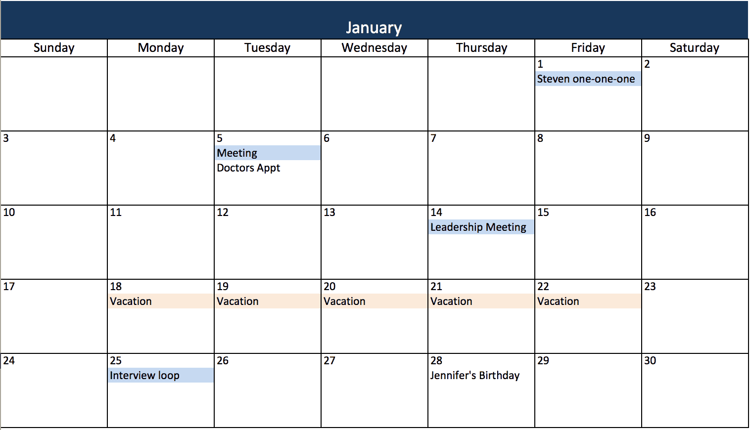 Free, Printable Excel Calendar Templates for 2019 & On Smartsheet