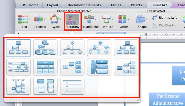 microsoft word organizational chart template