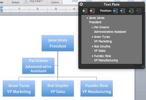 word for mac organizational chart