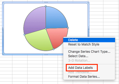 rotate pie in excel for mac