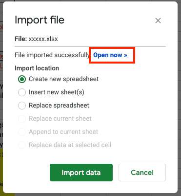 import excel into google sheets