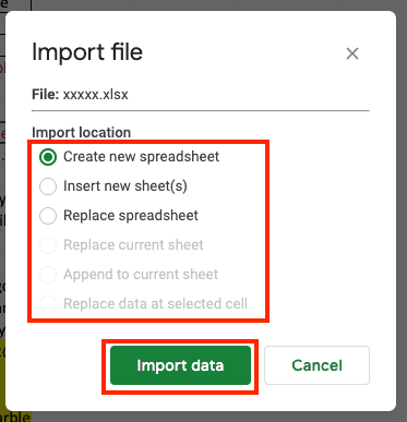 import excel into google sheets