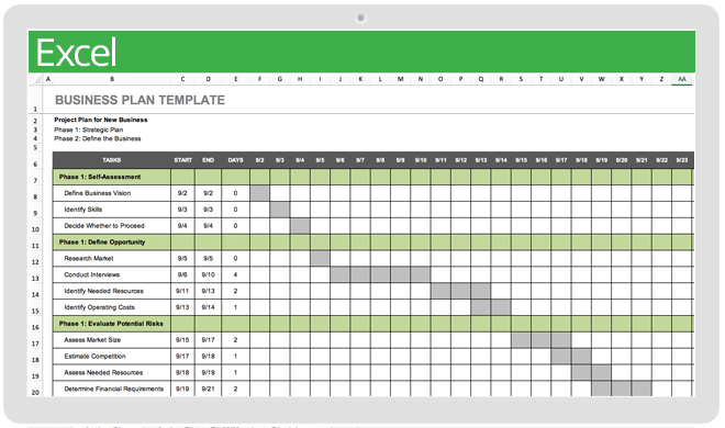 project planner with excel