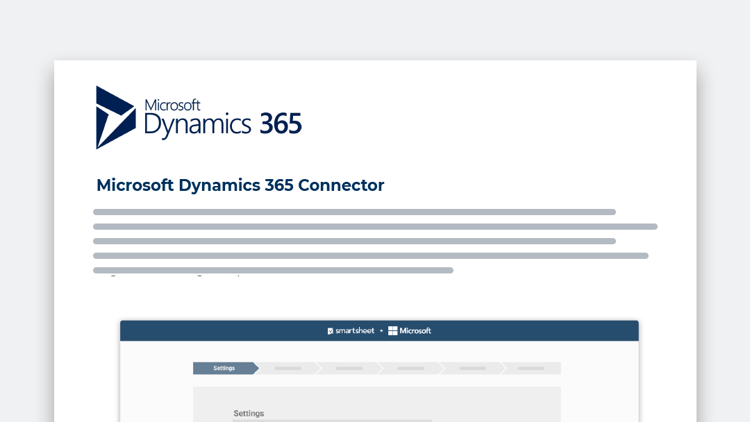 Microsoft Dynamics 365 Connector | Smartsheet