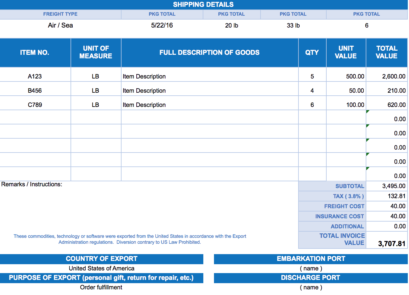 Pro Forma Template Excel Excel Templates