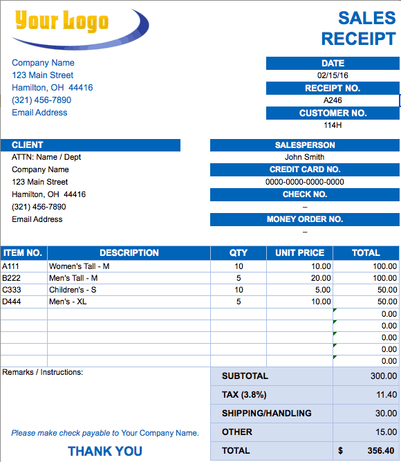 sales invoice excel template