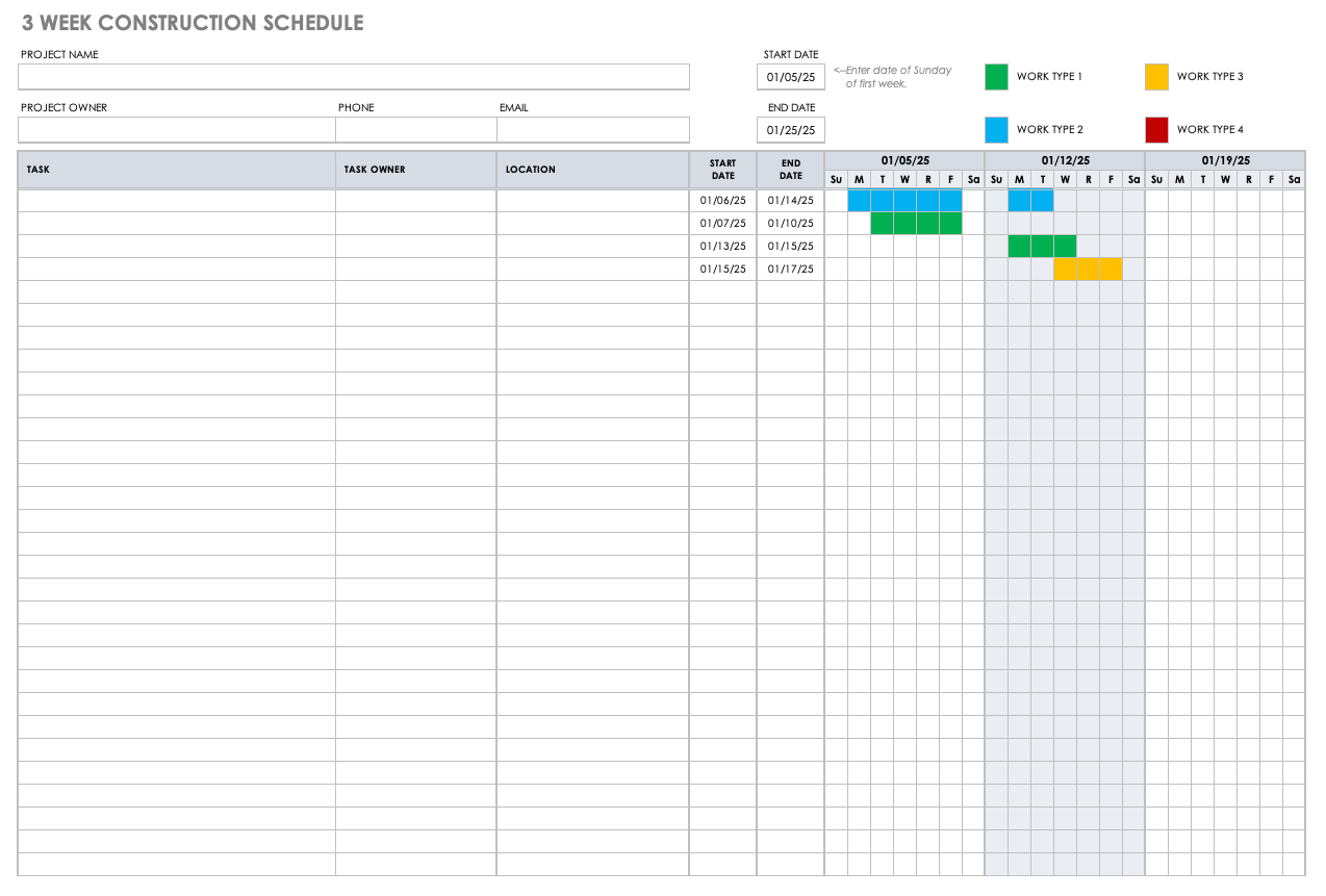 Free Construction Schedule Templates | Smartsheet