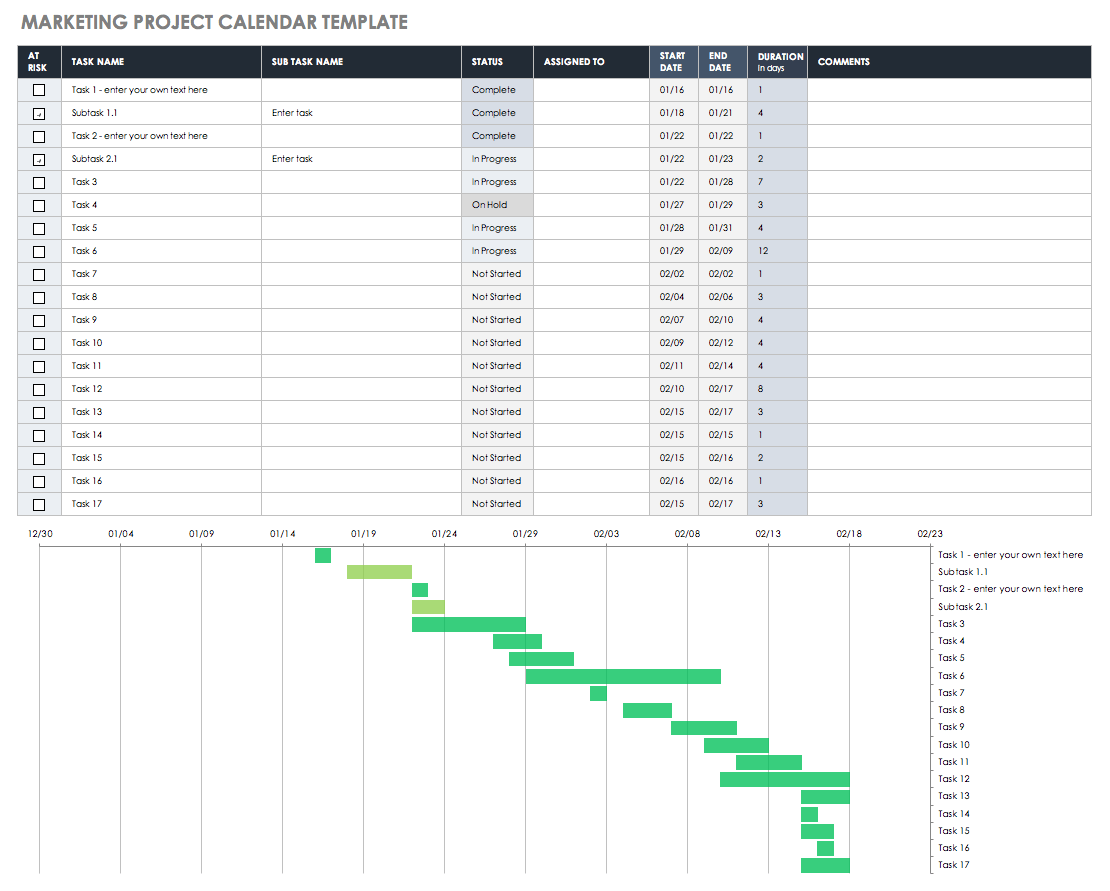 Free Google Sheets Marketing Calendar Templates | Smartsheet