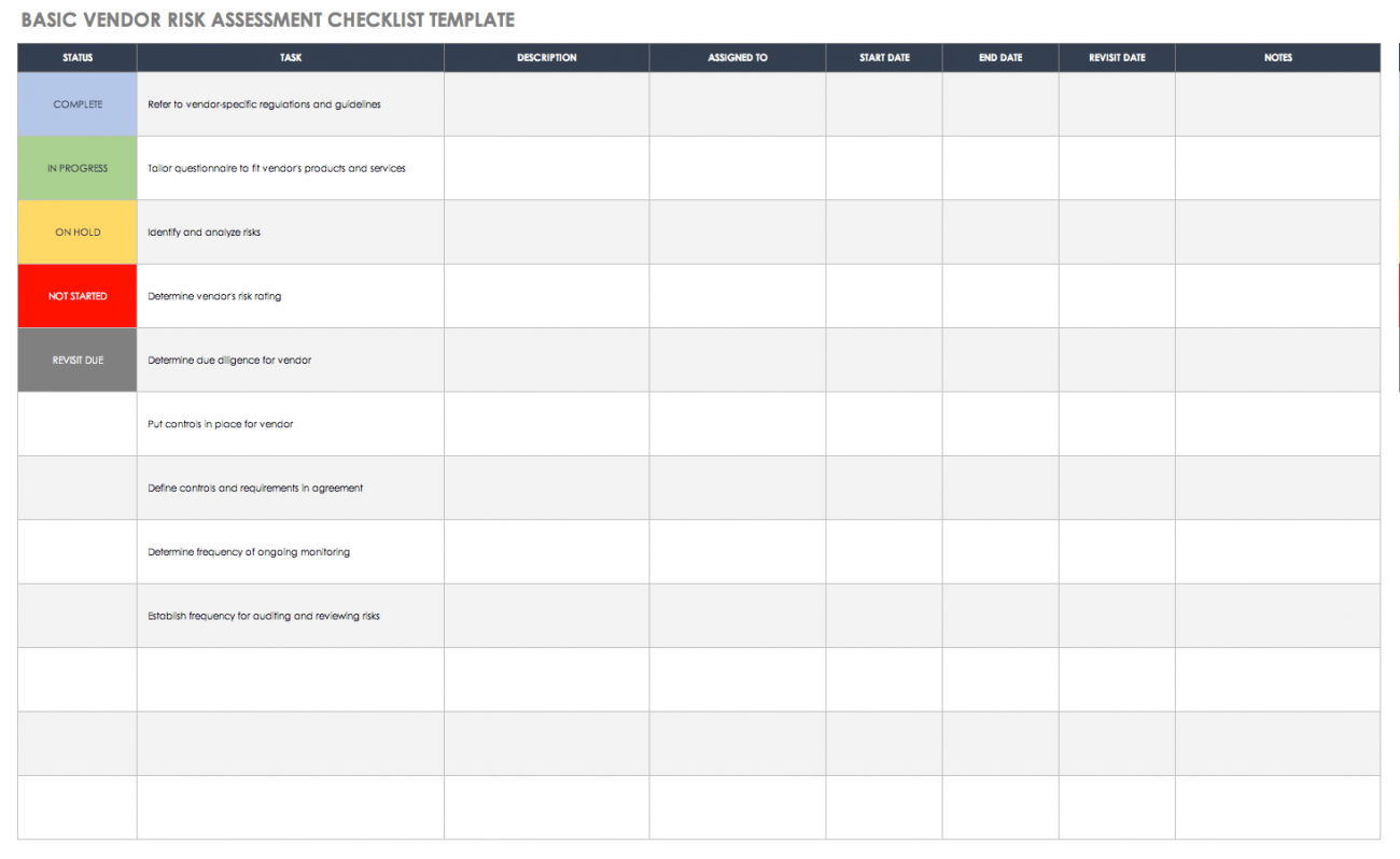 Free Vendor Risk Assessment Templates | Smartsheet