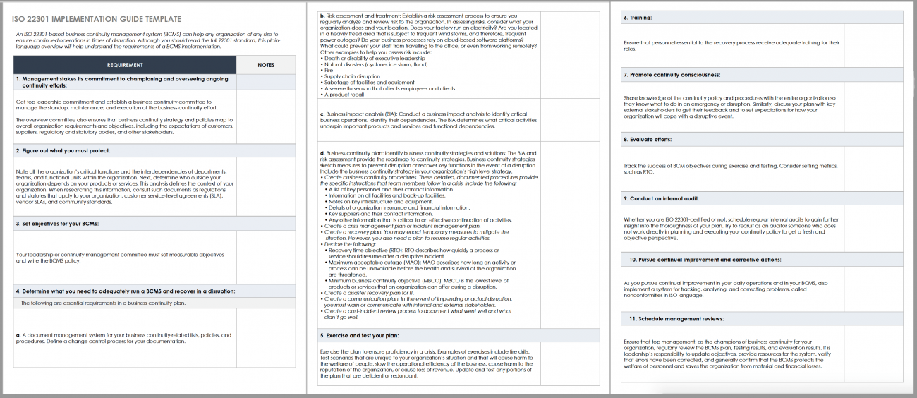 ISO 22301 Business Continuity Management Made Easy | Smartsheet