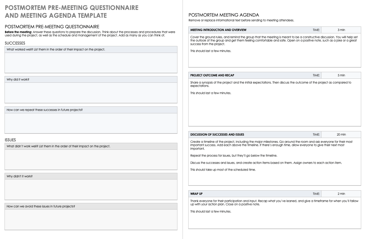 How To Run A Post-Mortem Meeting | Smartsheet