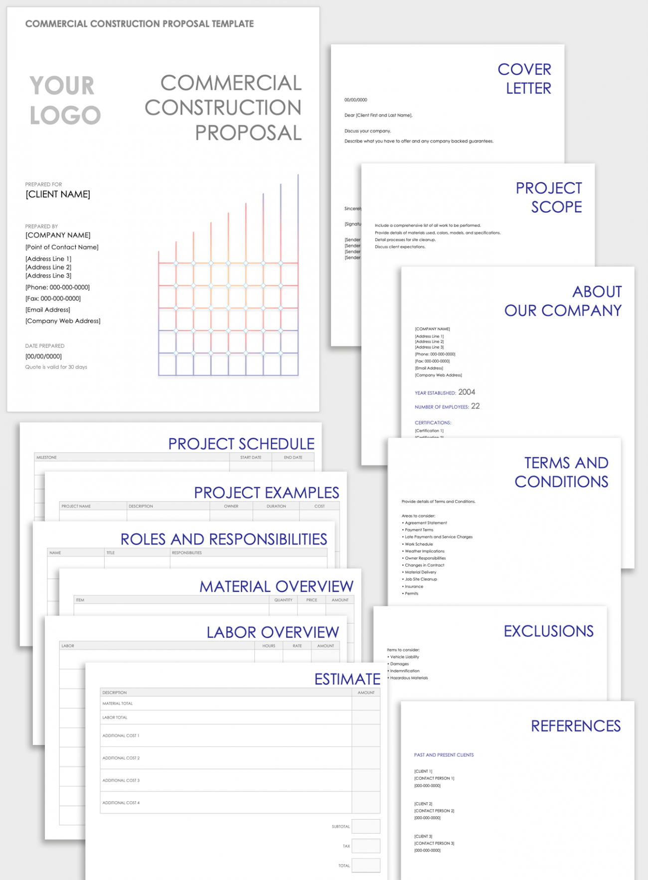 Free Construction Proposal Templates Forms Smartsheet   IC Commercial Construction Proposal Template WORD 