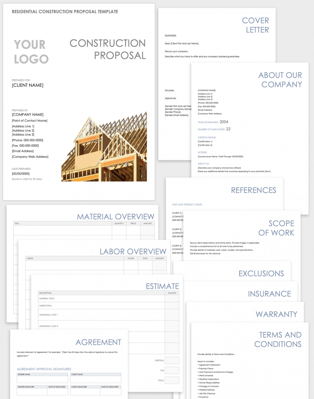 Free Construction Proposal Templates Forms Smartsheet   IC Residential Construction Proposal Template WORD 