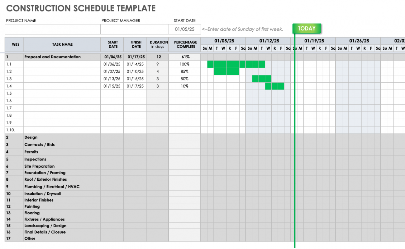 google sheets daily planner