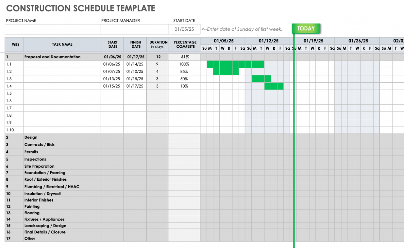 Empty Timeline Template