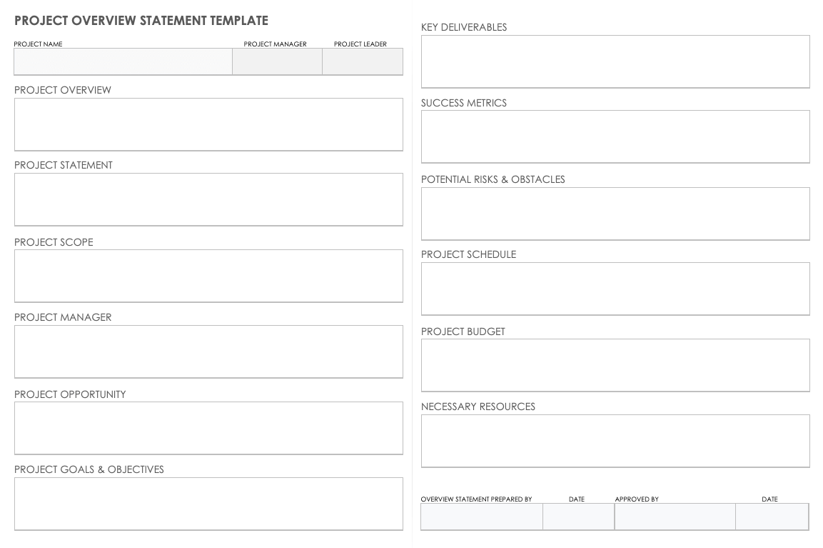 Free Project Overview Templates | Smartsheet