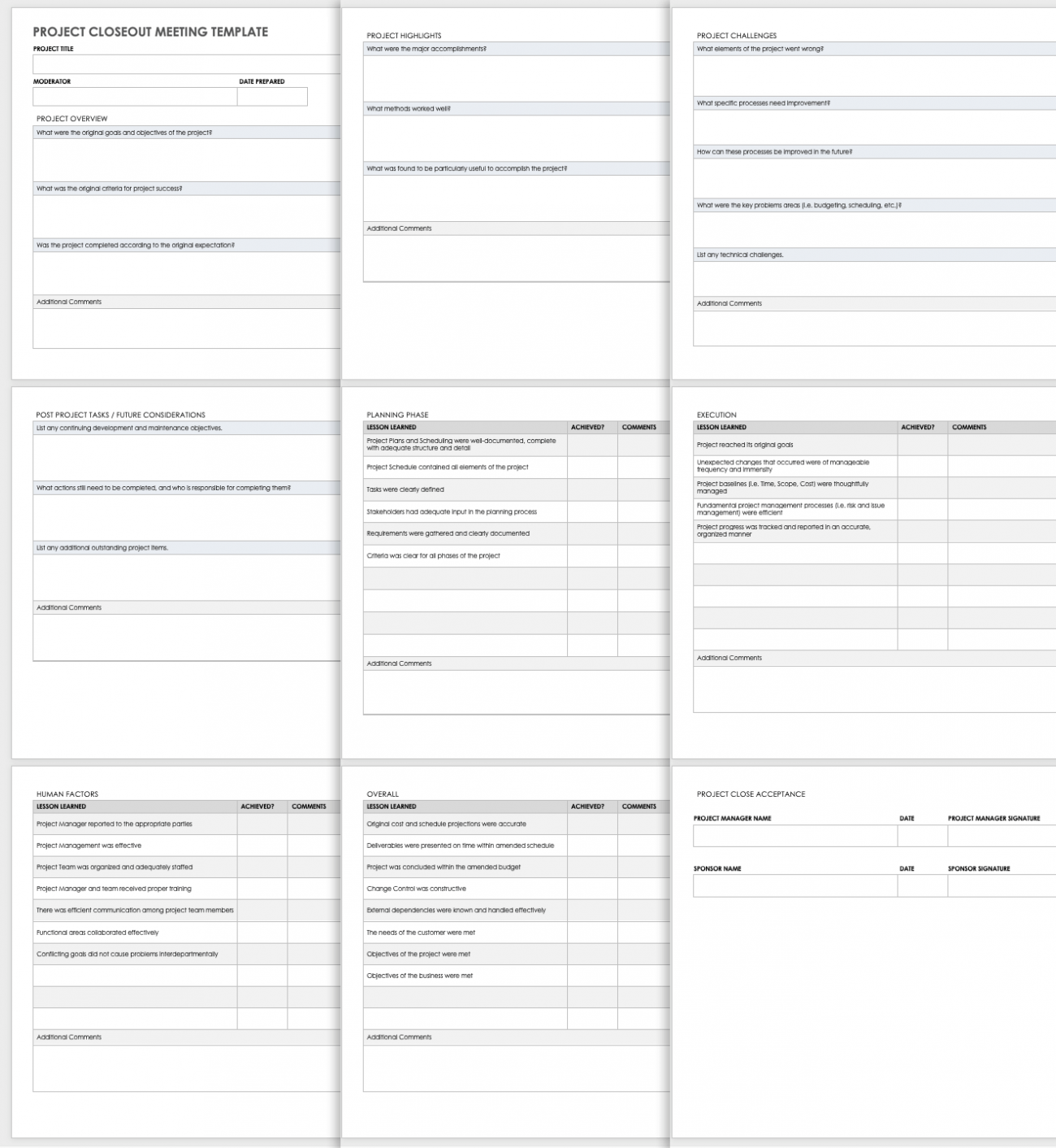 Project Closure Meeting Template