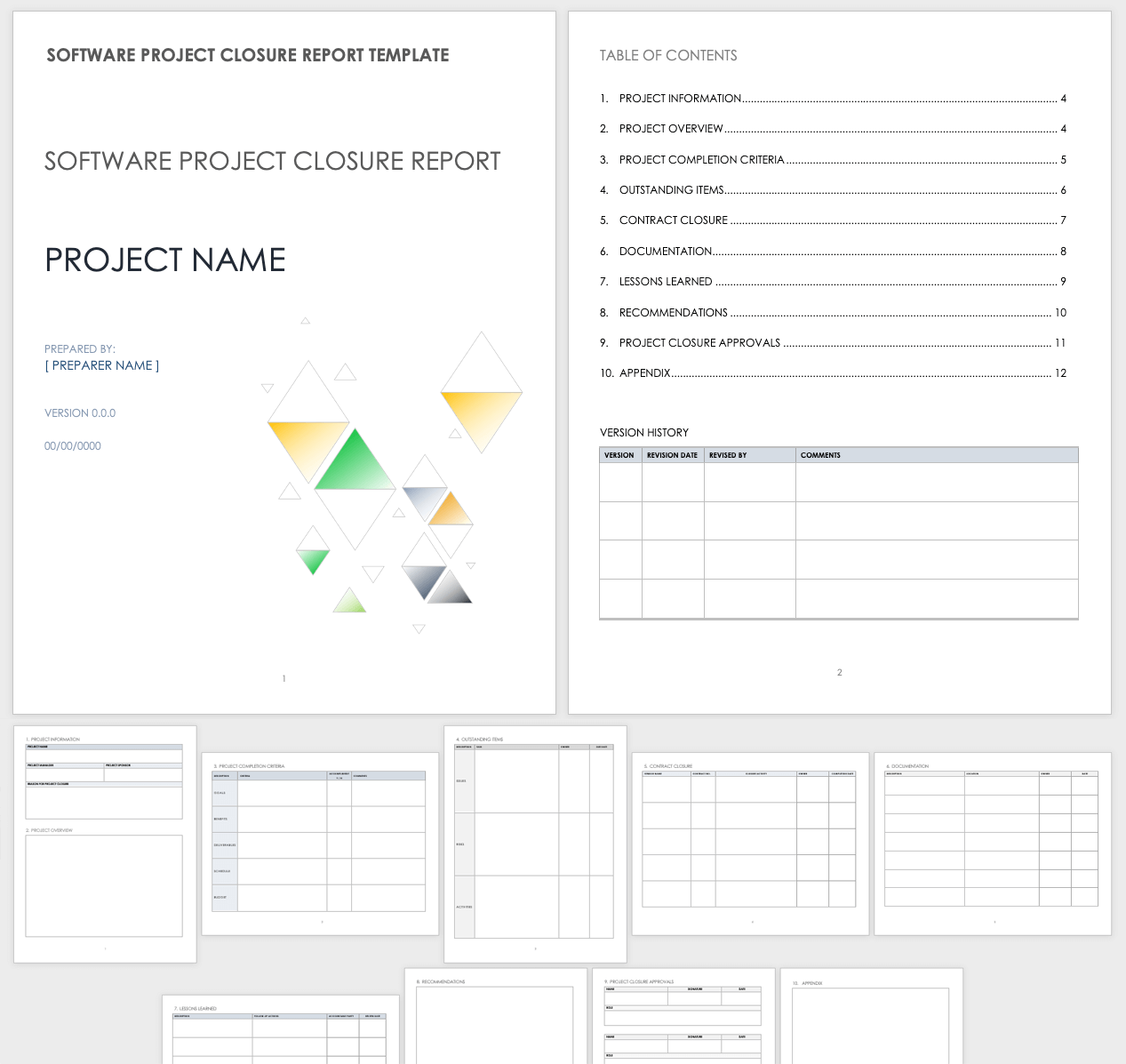 Free Project Closeout Templates 