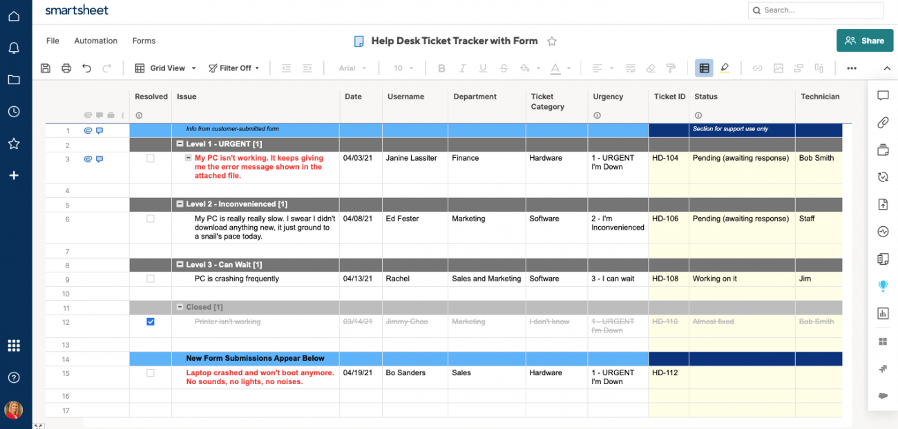 How to implement an effective IT Ticketing System - Smartsheet