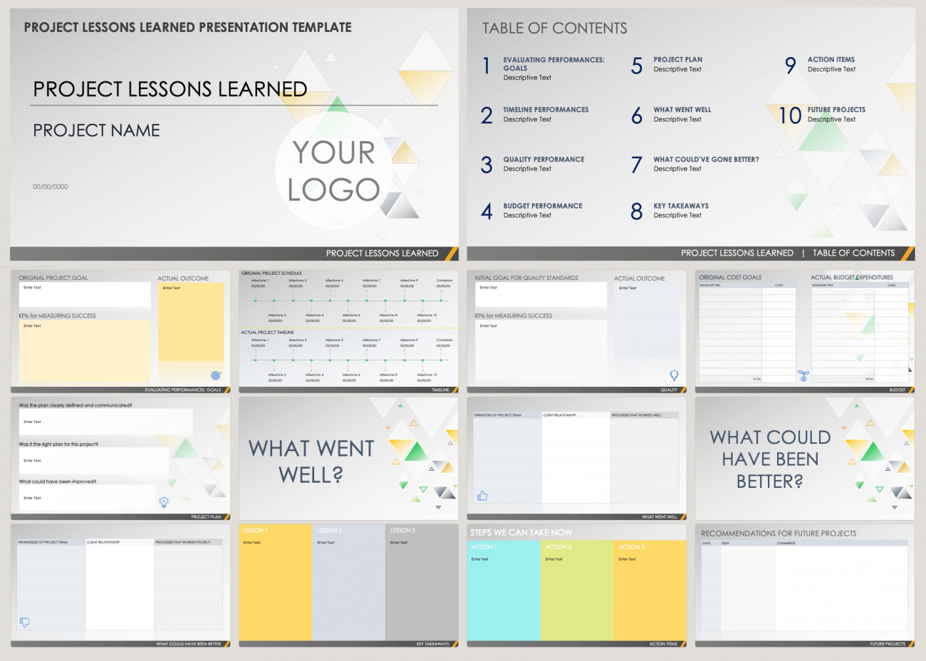 lessons learned presentation template free