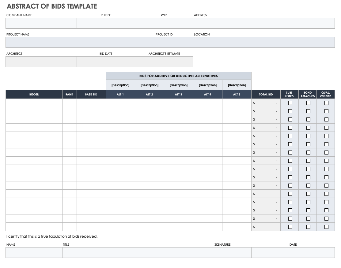 Free Construction Project Management Templates in Excel