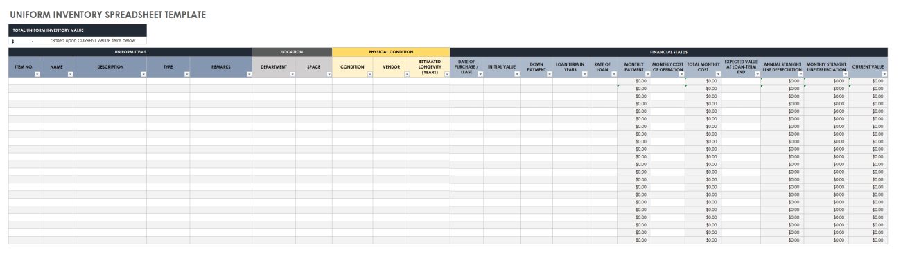 Free Small Business Inventory Templates | Smartsheet