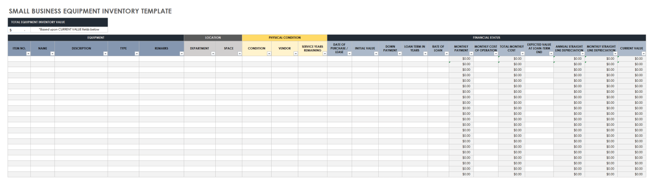 Free Small Business Inventory Templates | Smartsheet