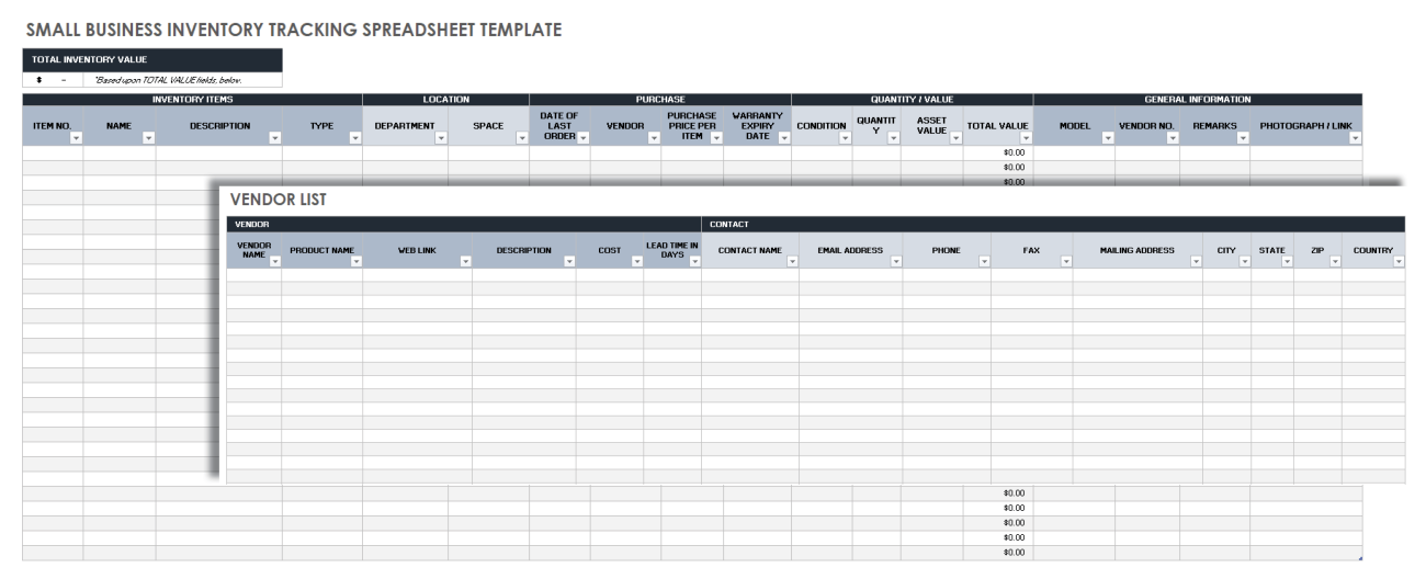 Free Small Business Inventory Templates | Smartsheet