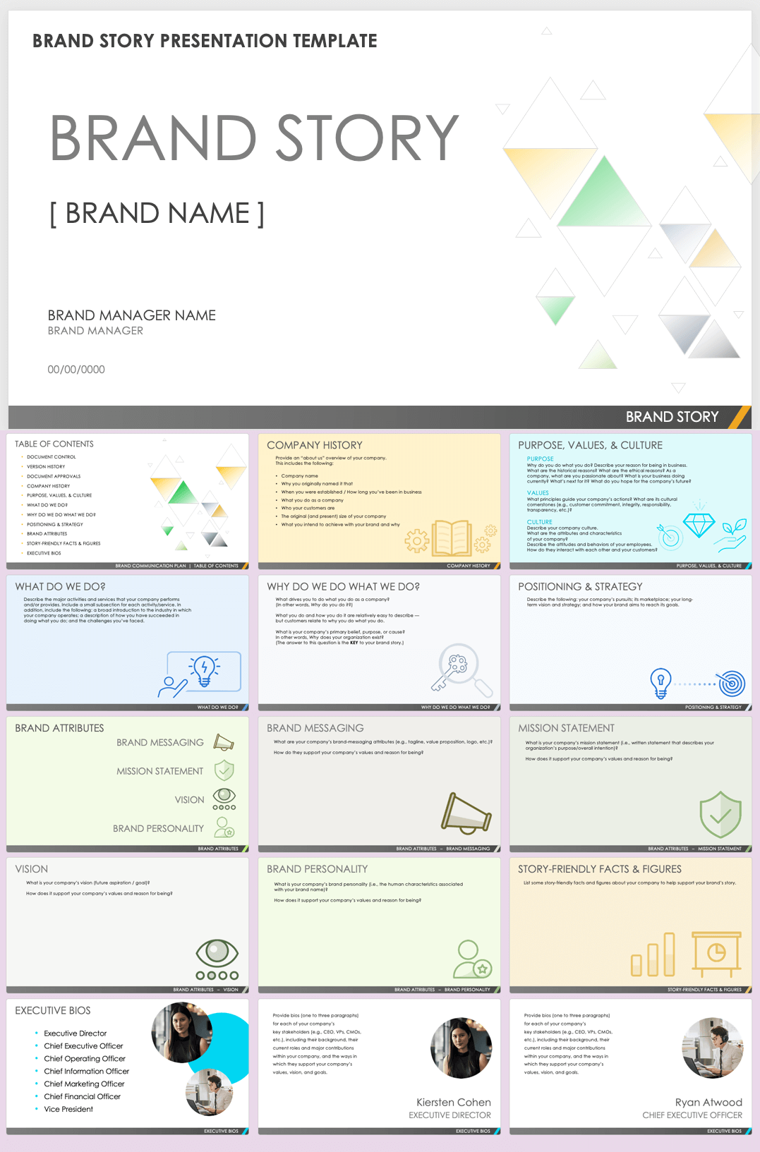 Free Brand Story Templates Smartsheet