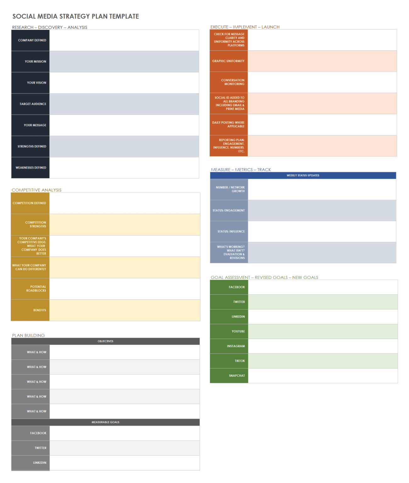 Free Google Sheets Social Media Calendars Smartsheet