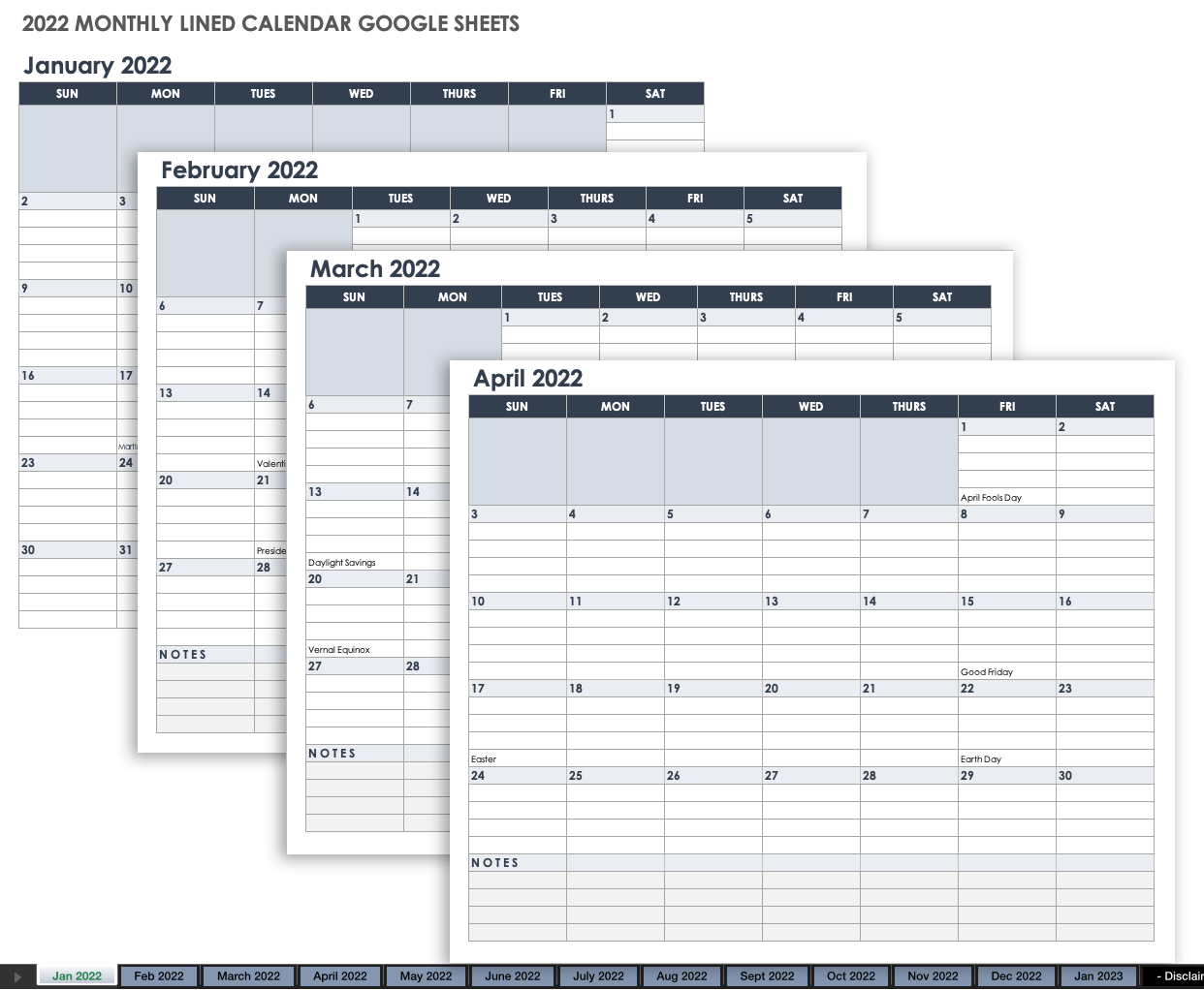 Free Google Sheets Monthly Calendar Templates Smartsheet