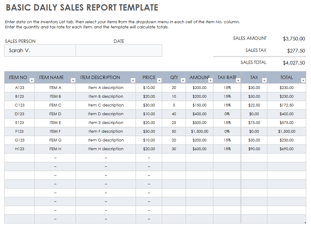 15 Free Sales Report Forms Templates Smartsheet