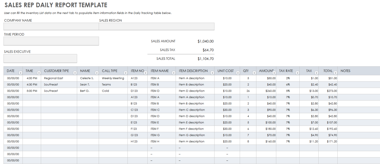 15 Free Sales Report Forms & Templates | Smartsheet