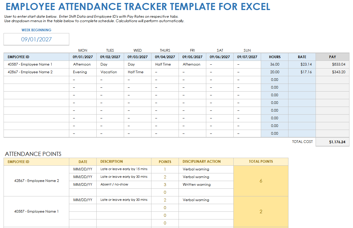 Free Employee Attendance Tracker Excel Template 2023