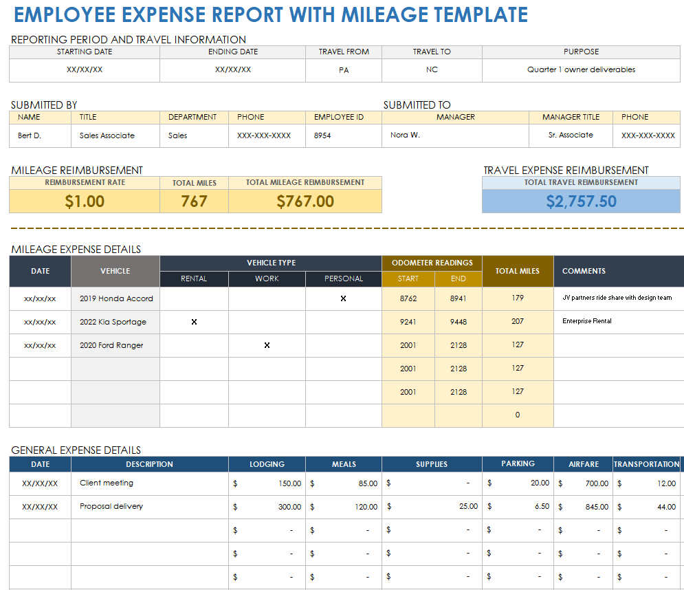 Free Excel Expense Report Templates Smartsheet