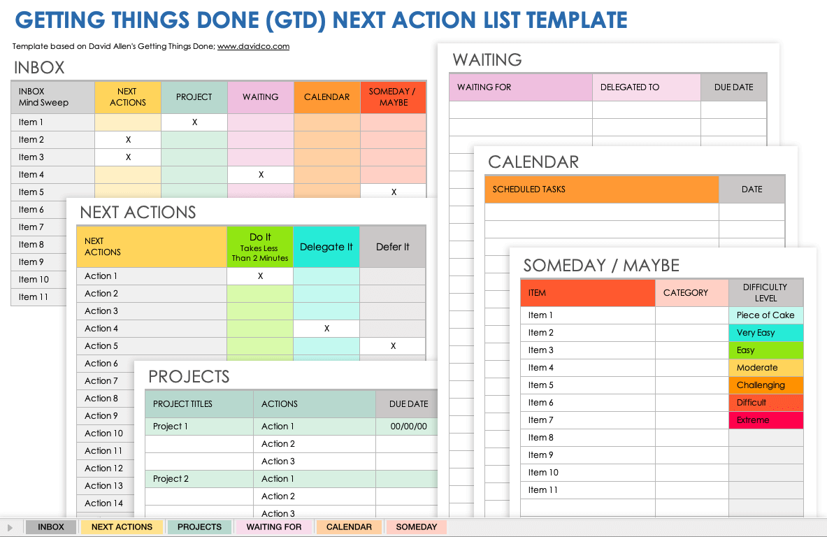 Free Getting Things Done (GTD) Templates | Smartsheet