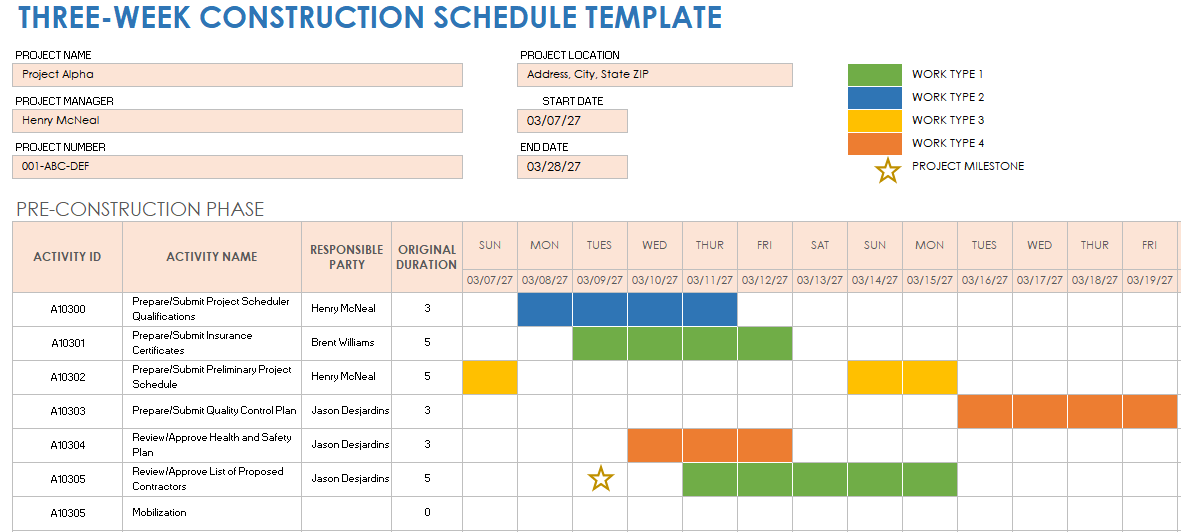 Free Construction Schedule Templates | Smartsheet