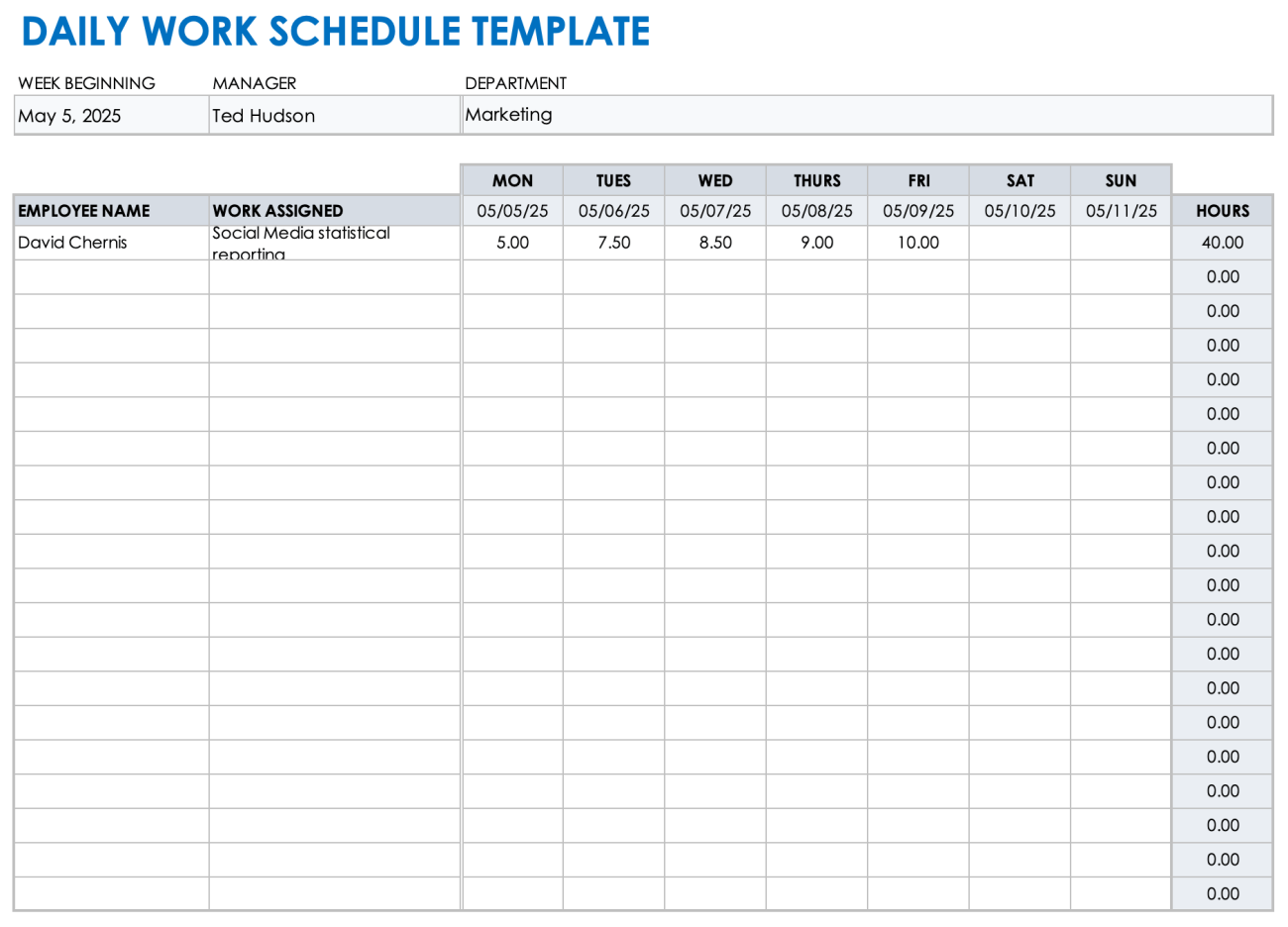 Free Google Sheets Daily Schedule Templates & Planners | Smartsheet