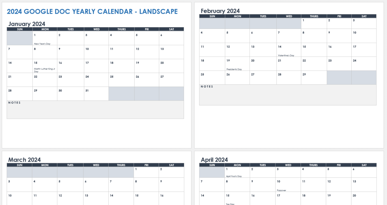 Free Google Calendar Templates Smartsheet